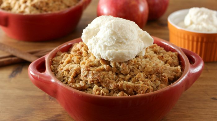 malty apple crisp for unexpected guests